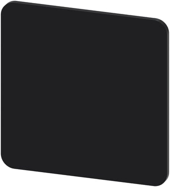Label plade, snap-on eller selvklæbende, for label holder, label str 27 x 27 mm, label; sort, bogstaver hvid, uden inskription 3SU1900-0AE16-0AA0