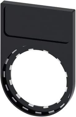 Label holder, flad ramme med rundet bund, sort, til label plade 12.5 mm x 27 mm 3SU1900-0AG10-0AA0