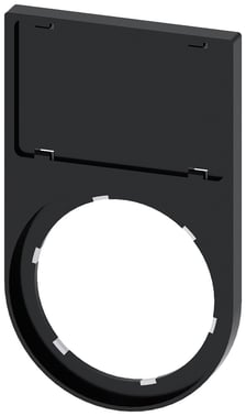 Label holder, flad ramme med rundet bund, sort, til label plade 17.5 mm x 27 mm 3SU1900-0AS10-0AA0