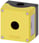 Trykknapkasse 22 mm, rund, top; gul, 1 hul, plastik, hul i midten, tom 3SU1801-0AA00-0AA2 miniature