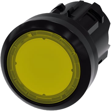 Lystrykknap, 22 mm, rund, plastik, gul, flad 3SU1001-0AB30-0AA0
