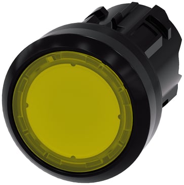 Lystrykknap, 22 mm, rund, plastik, gul, flad 3SU1001-0AB30-0AA0
