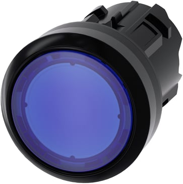 Lystrykknap, 22 mm, rund, plastik, blå, flad 3SU1001-0AB50-0AA0