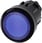 Lystrykknap, 22 mm, rund, plastik, blå, flad 3SU1001-0AB50-0AA0 miniature