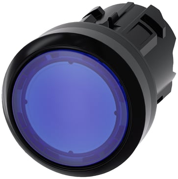 Lystrykknap, 22 mm, rund, plastik, blå, flad 3SU1001-0AB50-0AA0
