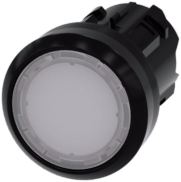Lystrykknap, 22 mm, rund, plastik, hvid, flad 3SU1001-0AB60-0AA0