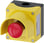 Trykknapkasse 22 mm, rund, top; gul, med beskyttelseskrave, 1 hul, metal, Ø40mm tryk, 1NC basis montering, top og bund 1 X M20 3SU1801-0NA00-2AC2 miniature