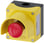 Trykknapkasse 22 mm, rund, top; gul, med beskyttelseskrave, 1 hul, metal, Ø40mm tryk, 1NC basis montering, top og bund 1 X M20 3SU1801-0NA00-2AC2 miniature