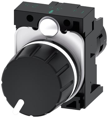 Potentiometer kompakt 22 mm rund plastik sort 3SU1200-2PV10-1AA0