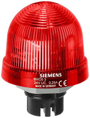 Integreret signal lamp, enkel flash lys, med indbygget elektronisk flash, rød, 24 V AC/DC, 8WD5320-0CB