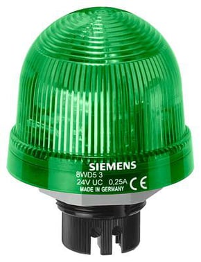Integreret signal lamp, kontinuerligt lys, med integreret LED, grøn, 24 V AC/DC, 8WD5320-5AC