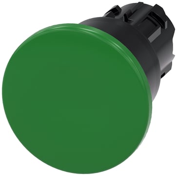 Paddetrykknap, 22 mm, rund, plastik, grøn, 40 mm, låsende, 3SU1000-1BA40-0AA0