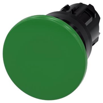 Paddetrykknap, 22 mm, rund, plastik, grøn, 40 mm, 3SU1000-1BD40-0AA0
