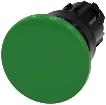 Paddetrykknap, 22 mm, rund, plastik, grøn, 40 mm, 3SU1000-1BD40-0AA0