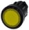 Lystrykknap, 22 mm, rund, plastik, gul, Trykknap, flad, låsende, 3SU1001-0AA30-0AA0 miniature
