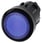 Lystrykknap, 22 mm, rund, plastik, blå, Trykknap, flad, låsende, 3SU1001-0AA50-0AA0 miniature