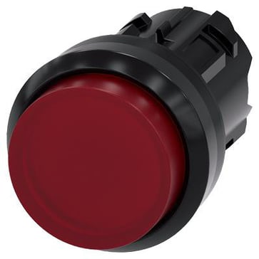 Lystrykknap, 22 mm, rund, plastik, rød, Trykknap, forhøjet 3SU1001-0BB20-0AA0
