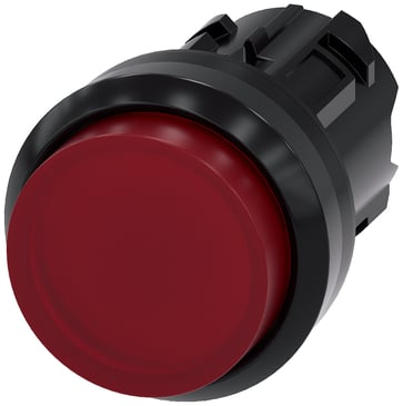 Lystrykknap, 22 mm, rund, plastik, rød, Trykknap, forhøjet 3SU1001-0BB20-0AA0