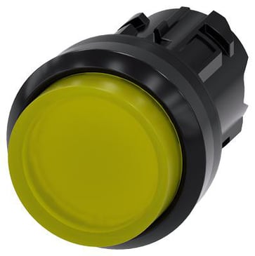Lystrykknap, 22 mm, rund, plastik, gul, Trykknap, forhøjet 3SU1001-0BB30-0AA0