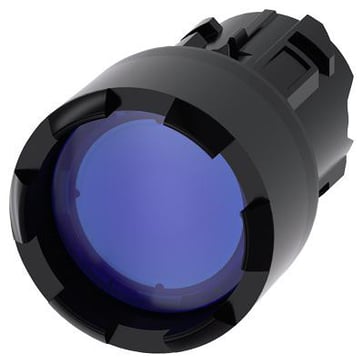 Lystrykknap, 22 mm, rund, plastik, blå, front ring, forhøjet 3SU1001-0DB50-0AA0