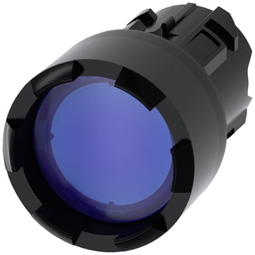 Lystrykknap, 22 mm, rund, plastik, blå, front ring, forhøjet 3SU1001-0DB50-0AA0