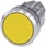 Trykknap, 22 mm, rund, metal, skinnede, gul, flad , låsende, 3SU1050-0AA30-0AA0 miniature