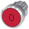 Trykknap, 22 mm, rund, metal, skinnede, rød, inskription: O, flad 3SU1050-0AB20-0AD0 miniature