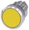 Trykknap, 22 mm, rund, metal, skinnede, gul, flad 3SU1050-0AB30-0AA0 miniature