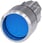 Trykknap, 22 mm, rund, metal, skinnede, blå, front ring, forhøjet, 3SU1050-0CB50-0AA0 miniature