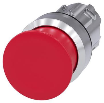 Paddetrykknap, 22 mm, rund, metal, skinnede, rød, 30 mm, 3SU1050-1AD20-0AA0