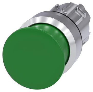 Paddetrykknap, 22 mm, rund, metal, skinnede, grøn, 30 mm, 3SU1050-1AD40-0AA0