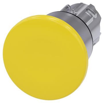 Paddetrykknap, 22 mm, rund, metal, skinnede, gul, 40 mm, låsende, 3SU1050-1BA30-0AA0
