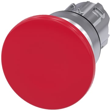 Paddetrykknap, 22 mm, rund, metal, skinnede, rød, 40 mm, 3SU1050-1BD20-0AA0