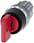 Nøglebetjent afbryder O.M.R, metal, skinnede, rød, 3 afbryder positioner I-O-II. 3SU1050-4FL11-0AA0 miniature