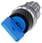 Nøglebetjent afbryder O.M.R, metal, skinnede, , blå, 2 afbryder positioner O-I,.+I 3SU1050-4GF11-0AA0 miniature