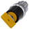Nøglebetjent afbryder O.M.R, metal, skinnede, , gul, 2 afbryder positioner O-I,. 3SU1050-4JF01-0AA0 miniature