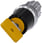 Nøglebetjent afbryder O.M.R, metal, skinnede, , gul, 2 afbryder positioner O-I,. 3SU1050-4JF01-0AA0 miniature