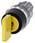 Nøglebetjent afbryder O.M.R, metal, skinnede, , gul, 3 afbryder positioner I>O<III 3SU1050-4JP31-0AA0 miniature