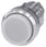 Lystrykknap, 22 mm, rund, metal, skinnede, hvid, Trykknap, forhøjet, 3SU1051-0BB60-0AA0 miniature