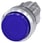Lystrykknap, 22 mm, rund, metal, skinnede, blå, Trykknap, forhøjet, 3SU1051-0BB50-0AA0 miniature