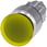 Belyst paddehattetryk, 22 mm, rund, metal, skinnede, gul, 30 mm, låsende, 3SU1051-1AA30-0AA0 miniature