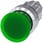 Belyst paddehattetryk, 22 mm, rund, metal, skinnede, grøn, 30 mm, 3SU1051-1AD40-0AA0 miniature