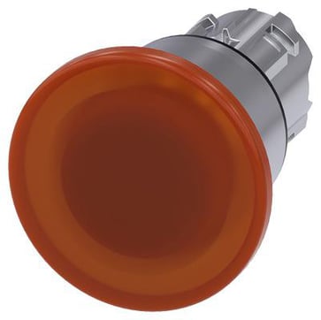 Belyst paddehattetryk, 22 mm, rund, metal, skinnede, rødbrun, 40 mm, låsende, 3SU1051-1BA00-0AA0
