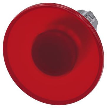 Belyst paddehattetryk, 22 mm, rund, metal, skinnede, rød, 60 mm, låsende, 3SU1051-1CA20-0AA0