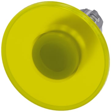 Belyst paddehattetryk, 22 mm, rund, metal, skinnede, gul, 60 mm, låsende, 3SU1051-1CA30-0AA0