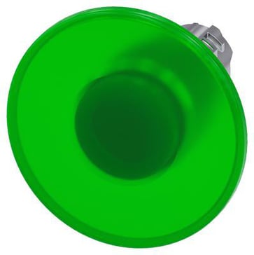 Belyst paddehattetryk, 22 mm, rund, metal, skinnede, grøn, 60 mm, låsende, 3SU1051-1CA40-0AA0