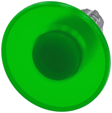 Belyst paddehattetryk, 22 mm, rund, metal, skinnede, grøn, 60 mm, låsende, 3SU1051-1CA40-0AA0