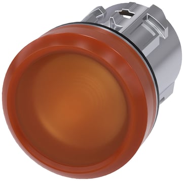 Indikatorlampe, 22 mm, rund, metal, skinnede, rødbrun, linse, glat 3SU1051-6AA00-0AA0
