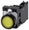 Lystrykknap gul, Trykknap, flad, med holder, 1 NO+1 NC, LED modul med integreret LED 24 V AC/DC, fjeder 3SU1102-0AB30-3FA0 miniature