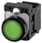Lystrykknap grøn, Trykknap, flad, med holder, 1 NO, LED modul med integreret LED 24 V AC/DC, fjeder 3SU1102-0AB40-3BA0 miniature